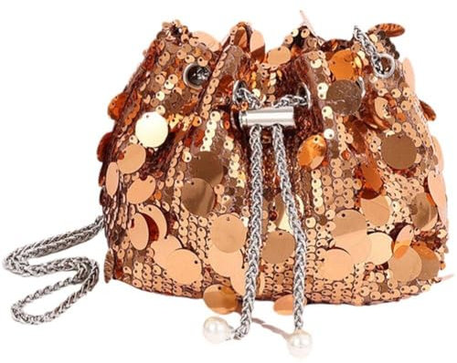 AMOYER Pailletten-beuteltasche, Modische Handtasche Kordelzug, Umhängetasche, Große Kapazität, Umhängetasche, Glänzende, Lässige Tragetasche Für Damen