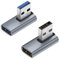 ZIXINZIYI 90 Grad USB-A Adapter, Rechtwinkliger Mann Auf Frau Adapter für Laptop, PC, Ladegerät und Mehr Geräte (Links & Rechts)