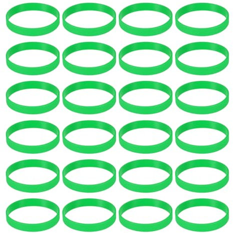 sourcing map Lot de 120 bracelets de 1,27 cm de large pour club de sport, jeux de groupe, cadeaux de fête, accessoires de sport, couleur unie, vert