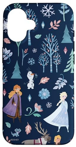 Disney Die Eiskönigin 2 mit Anna Elsa, Olaf Kristoff, Sven Bruni, Druck Hülle für iPhone 16