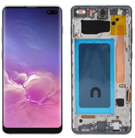 Diyeeni Für S10+ Bildschirmersatz 6,4 Zoll, 3D-Touch-LCD-Display-Digitizer Für SM G975F & DS SM G975U G975W G975A mit Rahmen (Green)