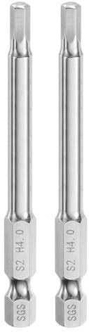 QUARKZMAN 2pcs H4(4mm) Punta Destornillador Hexagonal 1/4 75mm Largo Llave Hexagonal Plana para Taladro con Vástago Hexagonal Barrena Destornillador Magnético Acero S2 Grado Industrial