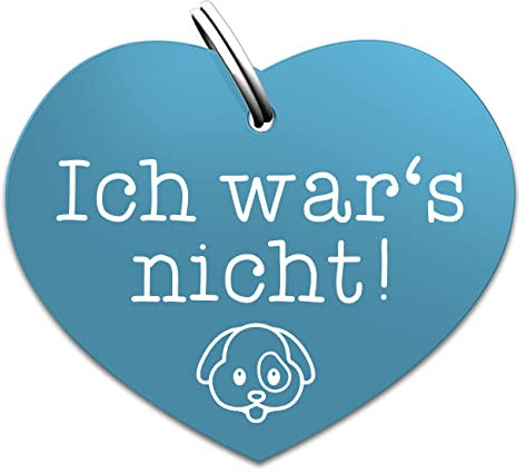 Souldogs Hundemarke mit Gravur - Schöner Anhänger für Hundehalsband Geschirre, Halsbänder & Leinen für Hunde Dog Tag mit Gravur Hundezubehör (Ich wars nicht, Türkis)