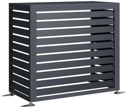 WESTMANN Abdeckung Klimaanlage Boxa S | 100x56x97 cm | Metall Verkleidung für Klimaanlage & Wärmepumpe | Verzinkter Stahl | Höhenverstellbare Füße ±5 cm | Anthrazit