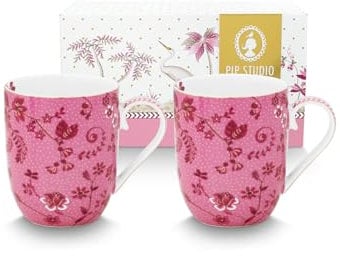 Pip Studio Jolie Flowers Pink Becher Small 145ml Set2