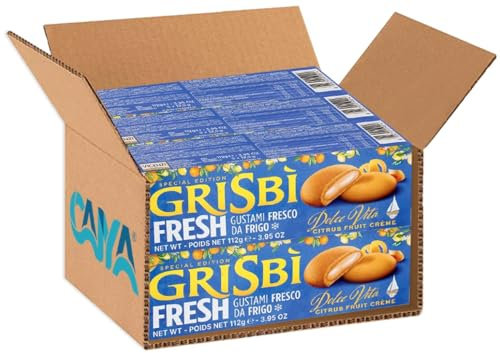 6X Grisbi Biscotti Frolle Ripiene di Morbida Crema agli Agrumi per dolce vita 112g