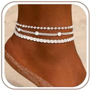 ZHESHY Bracelet Cheville Femme Argent Plaqué Or Bracelets De Cheville Réglable Imperméable Cz Cœur Scintillant Chaine De Cheville Ensemble Plage D'Été Bijoux Cadeau Pour Femmes Taile 21.5+5cm