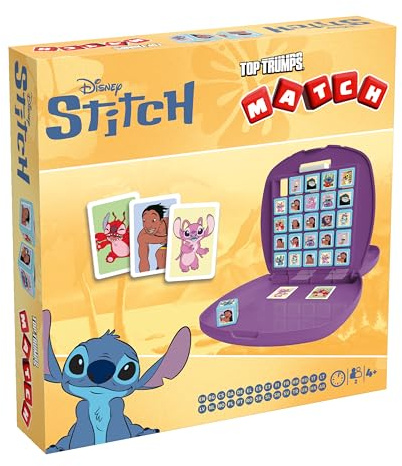 Winning Moves Top Trumps Match Stitch Edition - Lilo & Stitch Match Beliebte Brettspiele - Gedächtnisspiel für Familie und für Kinder - 2+ Spieler ab 4+ Jahren - Multilingual