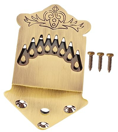 YDuupxe 8 String Mandoline Tailpiece Feder Muster Metall Mandoline Tailpiece Bronze Farbe mit Leichtem Design