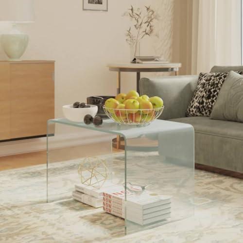 IBUQDDV Beistelltisch 40x40x60 cm aus gehärtetem Glas - Moderner Akzenttisch stabil und langlebig für Wohnzimmer als Couchtisch oder Telefontisch horizontal vertikal aufstellbar