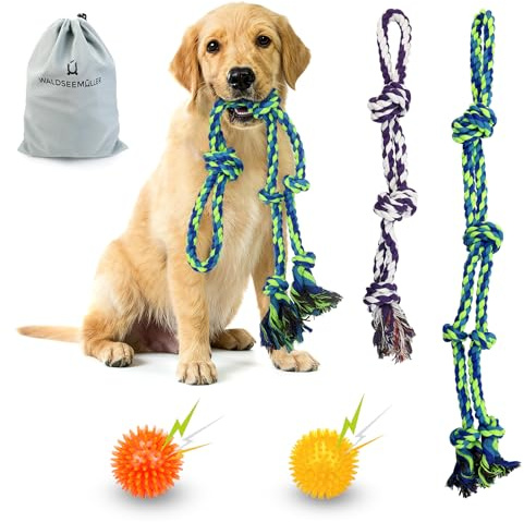 Set di 4 giocattoli per cani, giochi per cani, giochi interattivi per cani | pallina interattiva per cani, pallina per cani giocattoli per cani di grossa taglia con una confezione regalo