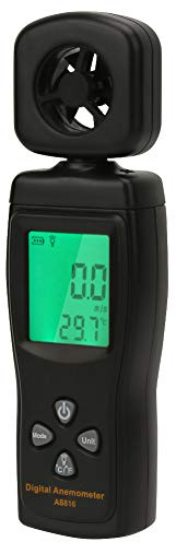 Fafeicy Digitales Anemometer, Tragbares Windgeschwindigkeitsmessgerät mit LCD-Hintergrundbeleuchtung und Datenhaltefunktion für HVAC-Profis und Wetterbegeisterte