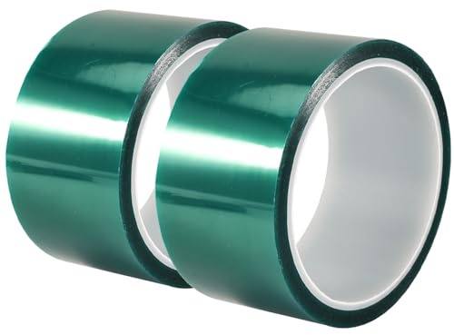 2 Rollen Polyester-Hochtemperatur-Abdeckband, 5cmx33m Epoxidharzband,Hitzebeständiges Klebeband,Formentrennband Epoxidband, Hochtemperaturbeständig, für die Elektronik-, Lackier- und Industriebranche