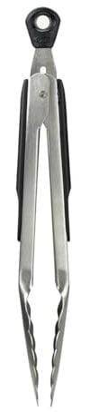 OXO International 28481 Good Grips Kitchen Tongs, Locking, Stainless Steel/Black, 9-In. - Quantity 6