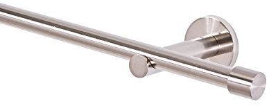 Gardinenstange 16mm 1-Lauf Edelstahloptik Metall, 320