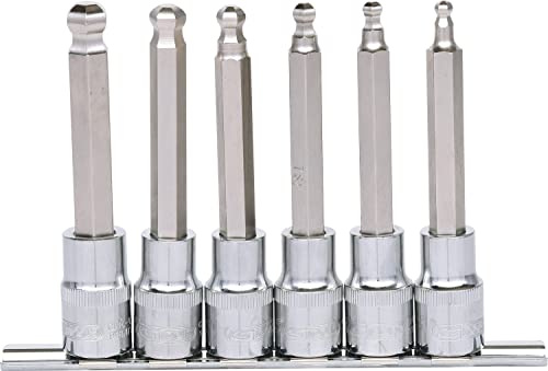 KS Tools 918.1665 1/2 CHROMEplus Bit-Stecknuss-Satz Innen6kant, Kugelkopf, 6-tlg.lang, 5-12mm 1/2 CHROMEplus Bit-Stecknuss-Satz Innen6kant, Kugelkopf, 6-tlglang, 5-12mm