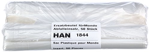 HAN Müllbeutel für Abfalleinsatz MONDO, für Papierkorb, Büro Mülleimer, Büro Organisation, Bürozubehör, 10er Packung mit je 50 Beuteln pro Rolle, 1844