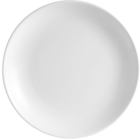 CAC China COP-21 Coupe 12-Inch Super White Porcelain Plate, Box of 12
