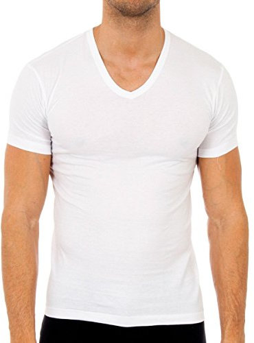 Abanderado Camiseta de manga corta y cuello pico Esenciales Algodón 100% Hombre x1