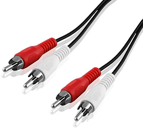 BestPlug Câble Audio Stéréo RCA 50 cm - Câble HiFi L/R Cynch 0,5 m - 2 x RCA Mâle Rouge/Blanc