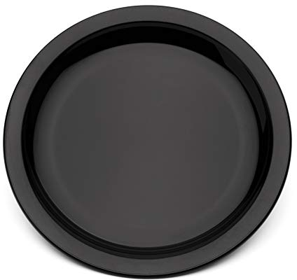 Harfield 23cm Polycarbonate Narrow Rimmed Plate Black (Pack of 4)