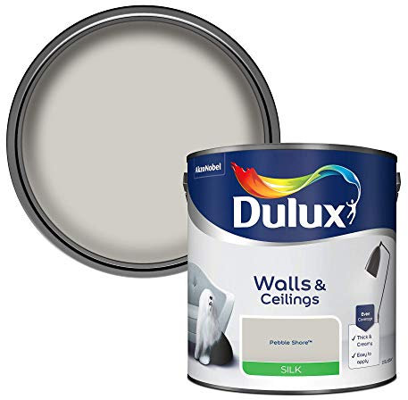 Dulux Silk Emulsion Paint For Walls And Ceilings - Pebble Shore 2.5 Litres