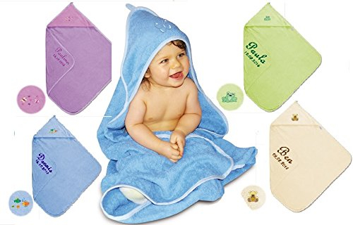 Baby Kapuzenhandtuch mit Namen bestickt 85 x 85 cm