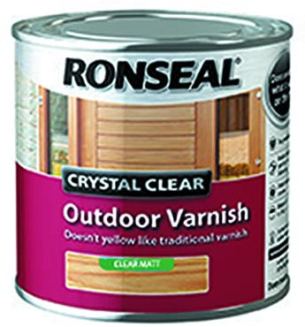 Ronseal CCODVM250 250 ml Crystal Outdoor Matt Finish Varnish - clear