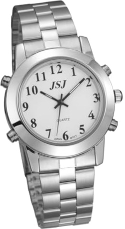 VISIOYO Spanish Speaking Quartz Watch with Alarm for Blind People or Visually Impaired People Talking Watch