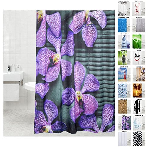 Sanilo Duschvorhang, viele schöne Duschvorhänge zur Auswahl, hochwertige Qualität, inkl. 12 Ringe, wasserdicht, Anti-Schimmel-Effekt (180 x 180 cm, Vanda)