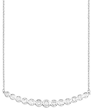 s.Oliver Damen-Kette mit Anhänger glänzend 925 Silber rhodiniert Zirkonia weiß 45 cm