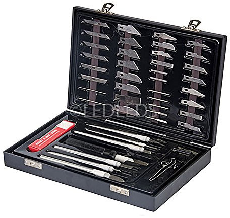 SET KIT 51 PEZZI PZ COLTELLI LAME TAGLIERINO BISTURI PRECISIONE HOBBISTICI