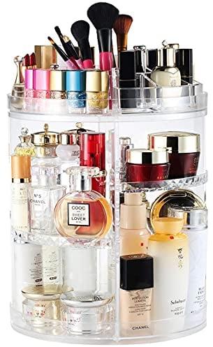 Boxalls Make Up Organizer Drehbar, 360° Großer Beauty Kosmetik Organizer, 8-Lagiger Skincare Organizer, Klar Schmink Aufbewahrung organisation Karussell Parfüm - Übergröße