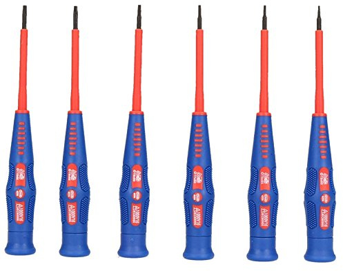 Electricians VDE Precision Tamper Torx Star Screwdriver Set T5 – T10 6pc Kit