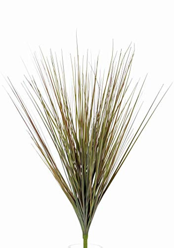 artplants.de Künstliches Seggengras AMILO auf Steckstab, grün-braun, 65cm - Kunststoff Gras - Kunstpflanzen