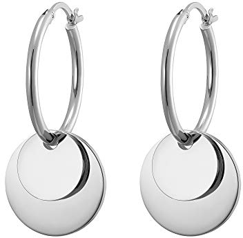 Heideman Ohrringe Damen - Creolen Gold, Silber und Roségold farbend aus Edelstahl - Ohrstecker hängend für Frauen mit Anhänger Kreis - Zwei Tragevarianten - Two-in-One