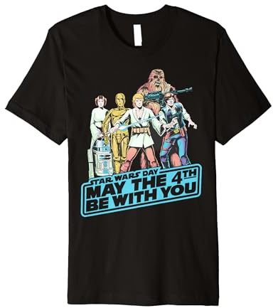 Star Wars May The Fourth Group Shot Retro Poster Premium T-Shirt