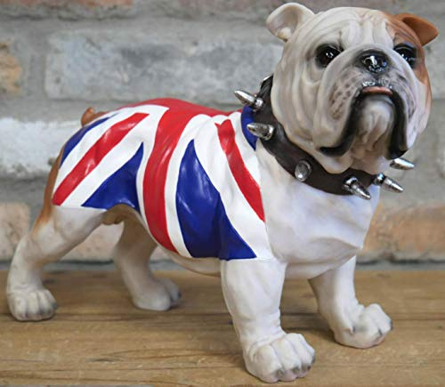 Animal Crackers Dekofigur mit britischer Bulldogge in Union Jack, fabelhaftes Geschenk für Hundeliebhaber