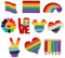 Simon Lee Woodham 10 x Regenbogen-Brosche, Regenbogen-Pride, LGBT-Pin, lesbische Broschen, Regenbogen-LGBT, für Pullover, Schals, Schals, Kleider, Anzüge, Taschen, Rucksäcke, Metall, Metall