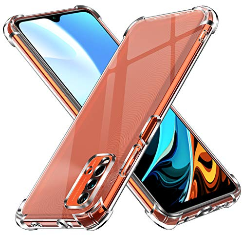 ivoler Coque pour Xiaomi Redmi 9T, Ultra Transparent Étui de Protection en Silicone Antichoc avec Coins Renforcés, Clair Mince Souple TPU Bumper Housse