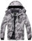 Wantdo Homme Manteau d'hiver Snowboard Outdoor Parka Randonnée Grande Taille Veste de Pluie Imperméable Blouson de Ski Décontracté Coupe-Vent Blanc+Noir L