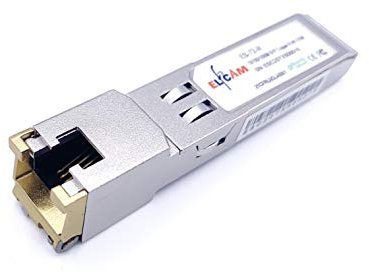Elfcam® - 10/100/1000Base-T SFP RJ45 Modulo - Auto-Negotiation Copper Mini-Gbic Transceiver Compatibile per Cisco GLC-T(10/100/1000M)/ SFP-GE-T(10/100/1000M), Mikrotik (1 Pezzo)
