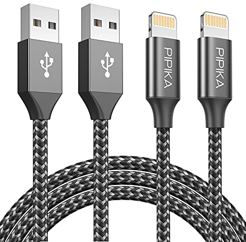 iPhone Charger Cable 2M/6.6FT 2Pack Lightning Cable Nylon Fast iPhone Charging Cable Lead for iPhone 14 13 12 11 Pro Max XS XR X 8 7 6 Plus 5 5s SE