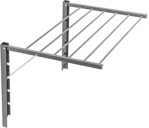 ABJ Majka Wandwäschetrockner Wäschetrockner für die Wand Trockenständer Wandmontage (80cm, Silber)