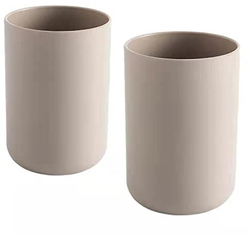 wongwongcat Set di 2 bicchieri riutilizzabili in stile giapponese, 300 ml, infrangibili, in plastica, lavabili in lavastoviglie (marrone e marrone)