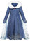 Discoball Robe Princesse Filles Elsa Déguisement Princesse Anna Déguisement pour Filles Déguisement Anna Déguisement Halloween Christmas Fancy Birthday Party Coronation Dress (7-8 ans, Robe)