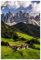 ARTland Wanddeko Wandtattoo selbstklebende Vinylfolie 40x60 cm Landschaft Berge Wald Wiesen Dorf Alpen Dolomiten Südtirol U3LX