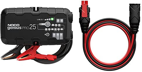 NOCO GENIUSPRO25, 25A Fully-Automatic Professional Smart Charger, 6V, 12V and 24V Heavy-Duty Car Battery Charger & GC004 X-Connect 3-Meter Extension Cable Accessory for Genius Smart Battery Chargers