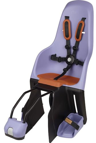 MINIA for Frame 8405600002 - Fahrradrücksitz für Kinder mit Verankerung im Gestell, geeignet für Kinder von 9 Monaten bis 6 Jahren in lila.