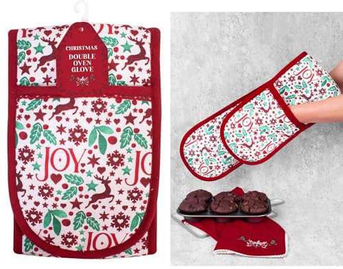 Christmas Joy 18 x 88cm Christmas Joy Double Oven Glove